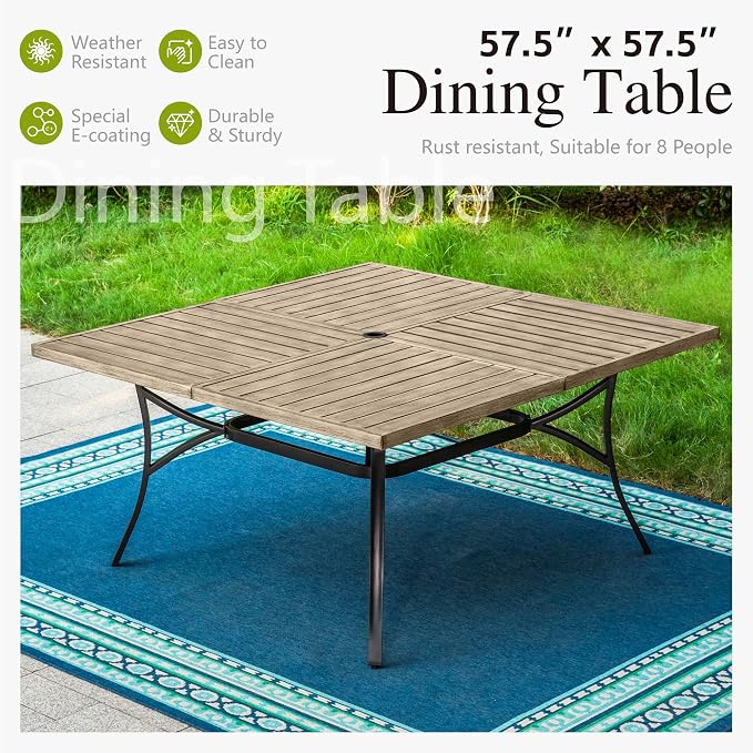 Sophia & William Patio Dining Set 9 Pieces, 8 Quick Dry Textilene Chairs and 1 - Image 5
