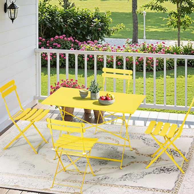 MELLCOM 5-Piece Foldable Patio Dining Set - Image 8