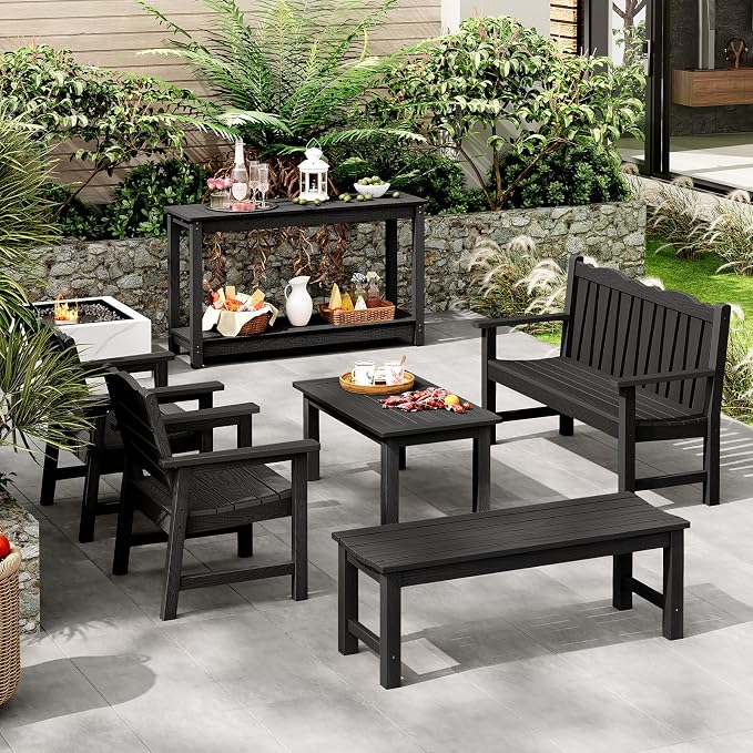 Outdoor Console Table, 440LBS Weight Capacity, 2-Tier Multifunctional Buffet - Image 9