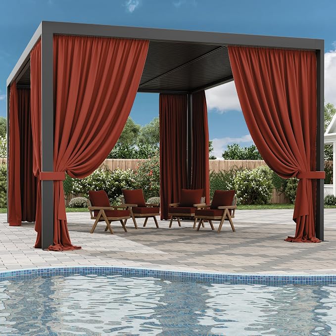 Gazebo Universal Replacement Privacy Curtain, 4-Panels Sidewall Curtains - Image 6