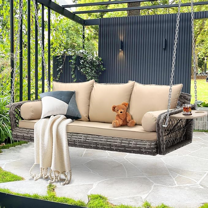 Outdoor Wicker Patio Porch Swing by USSerenaY