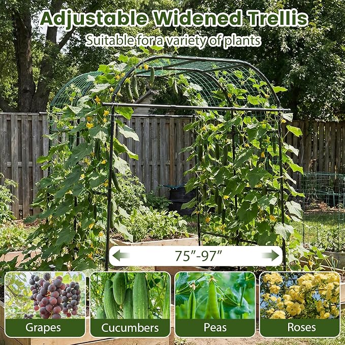 Happygrill Metal Garden Arch Trellis - Image 6