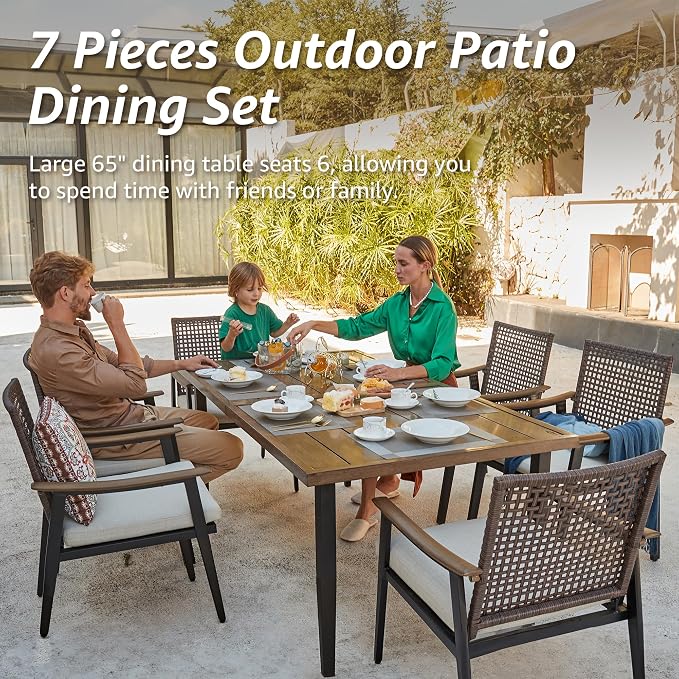 NATURAL EXPRESSIONS 7 Piece Patio Dining Set - Image 7