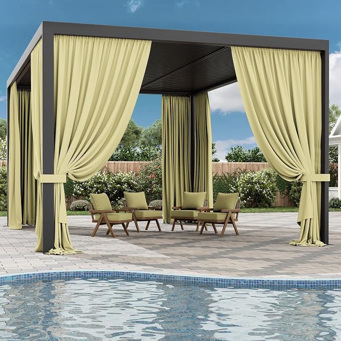 Gazebo Universal Replacement Privacy Curtain, 4-Panels Sidewall Curtains - Image 6