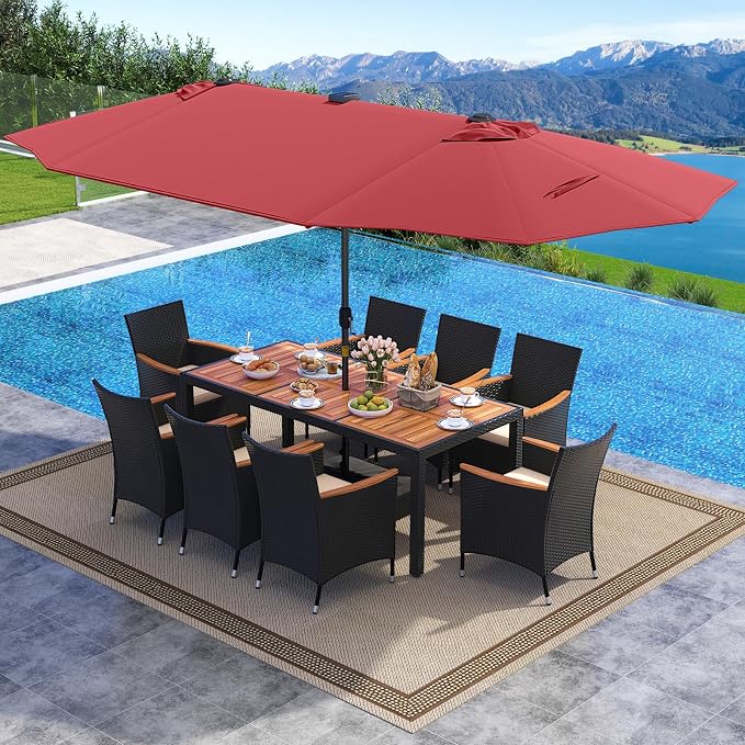 Tangkula 11 Pieces Patio Dining Set - Image 2