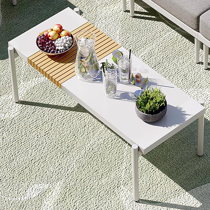 Sundale Outdoor 3 Pieces Patio Furniture Set, Metal Outdoor Sectional Sofa - Image 9