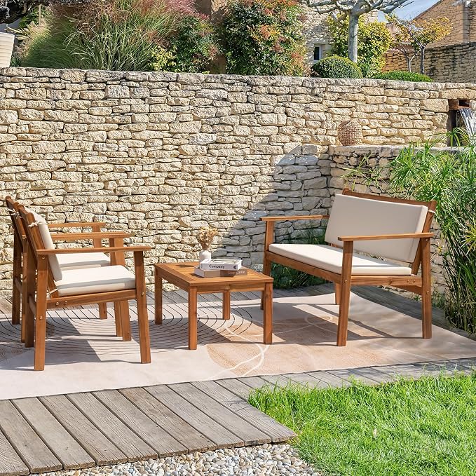 Greesum Outdoor Patio Furniture, 4 Piece Bistro Sofa Set - Image 4