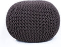 FRELISH DECOR Round Pouf Ottoman Hand Knitted 100% Cotton Pouf Foot Stool by FrelishDecor
