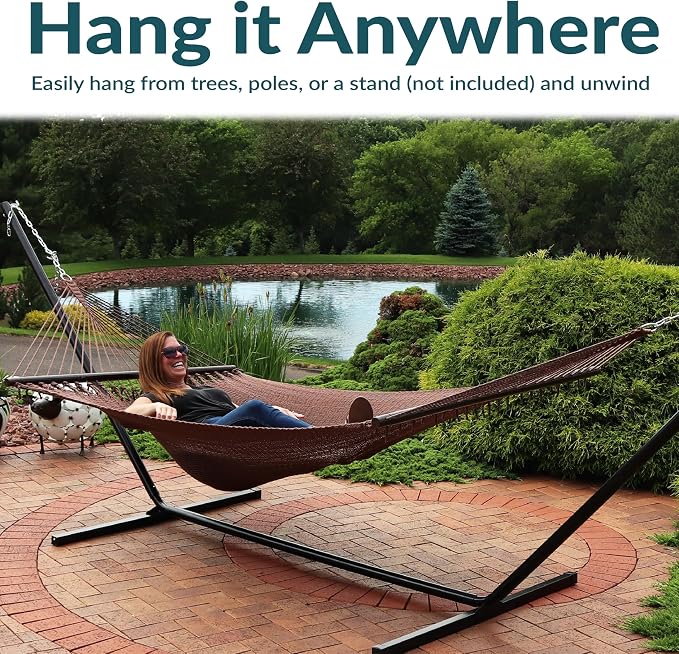 Sunnydaze Soft-Spun Polyester Rope Double Hammock - Image 4