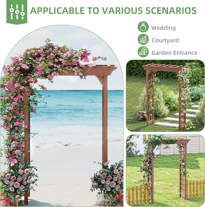 Outdoor Wooden Arch Pergola for Garden, Patio & Wedding - Image 5