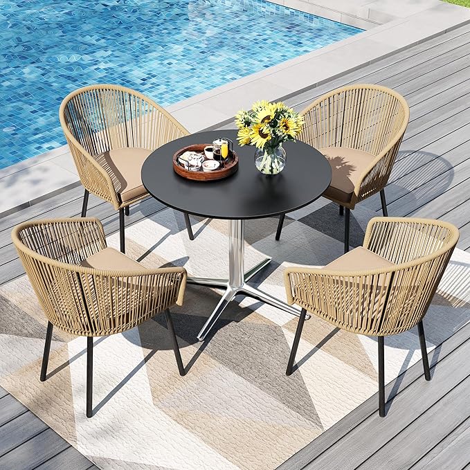 PHI VILLA 5 Pieces Outdoor Small Dining Set by PHIVILLAThepioneerofcomfortablehouseholdsupplies
