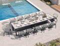 PURPLE LEAF 13 Pieces Outdoor Dining Set Patio Table and Chairs Set Aluminum by PURPLELEAF