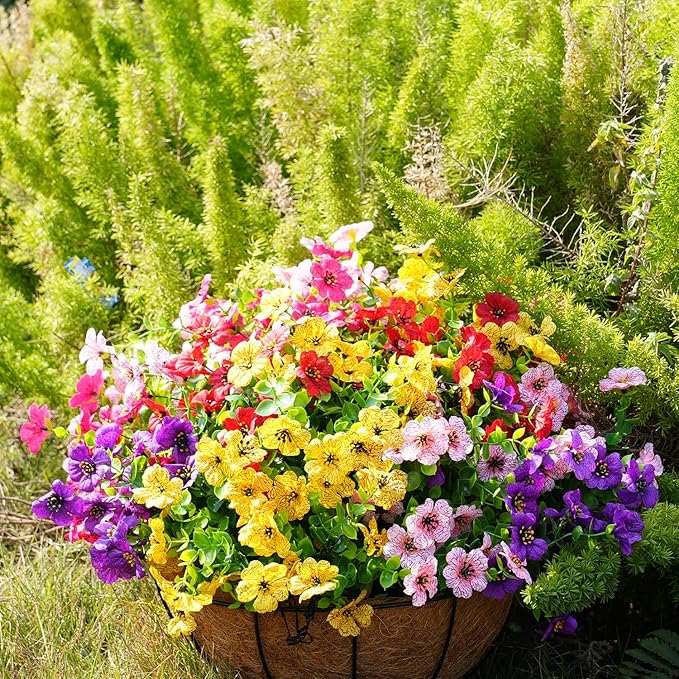 Artificial Flowers for Outdoor, UV Resistant Fake Silk Flowers, Realistic Faux - Image 5