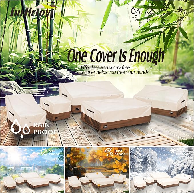 JinHrtoyi 3-Seater Outdoor Couch Cover, 79Wx38Dx35H inches Outdoor Furniture - Image 8