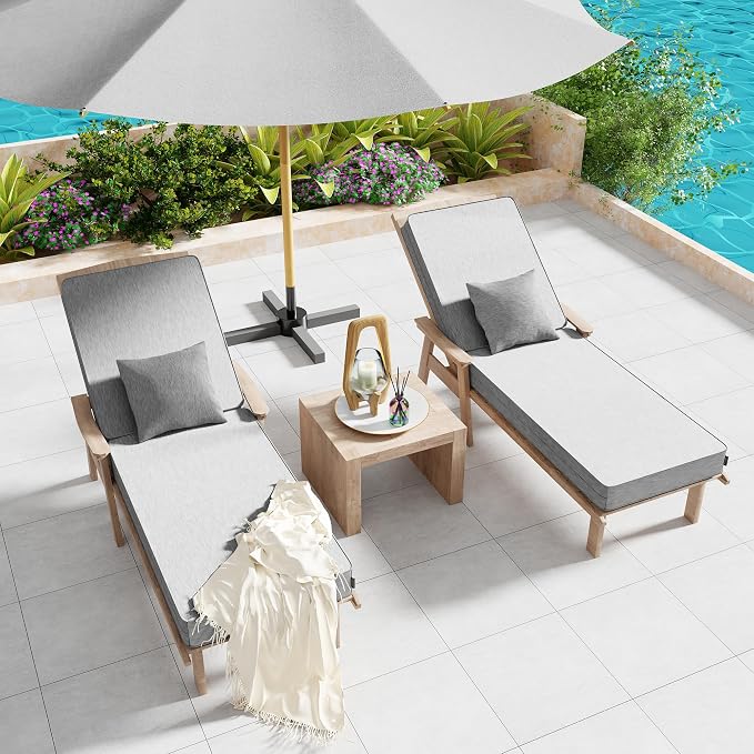 Outdoor Water-Resistant Olefin Chaise Lounge Cushions - Image 2
