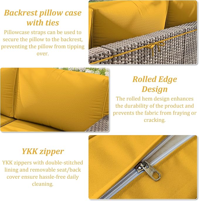 14 Pcs Outdoor Cushion Slipcovers Outdoor Patio Cushion Covers Replacement - Image 5
