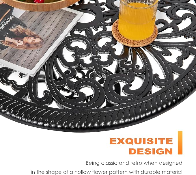 NUU GARDEN 3 Piece Bistro Set Outdoor, All Weather Cast Aluminum Patio Bistro - Image 8