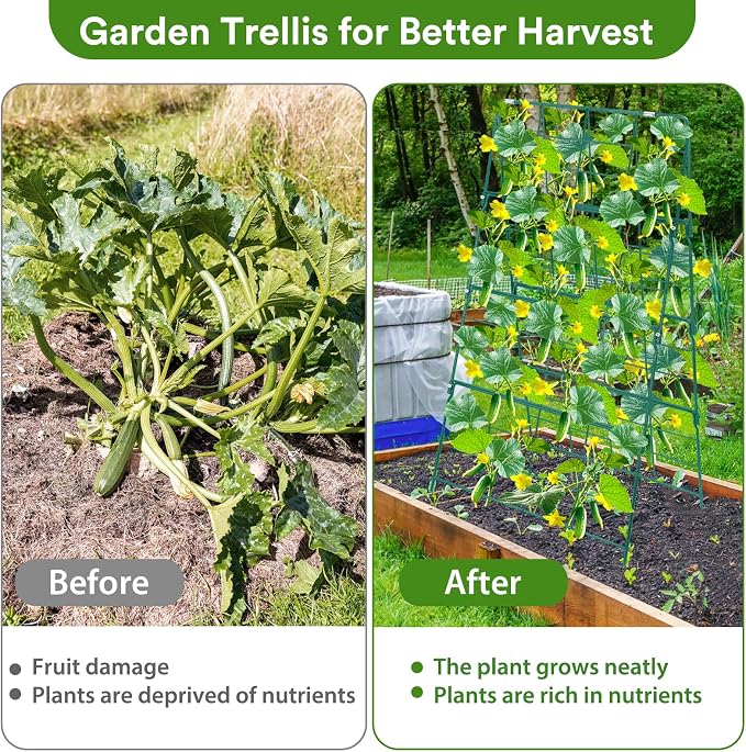 17 x 42 Inch Garden Trellis for Raised Beds Foldable Climbing Plant Support - Image 6