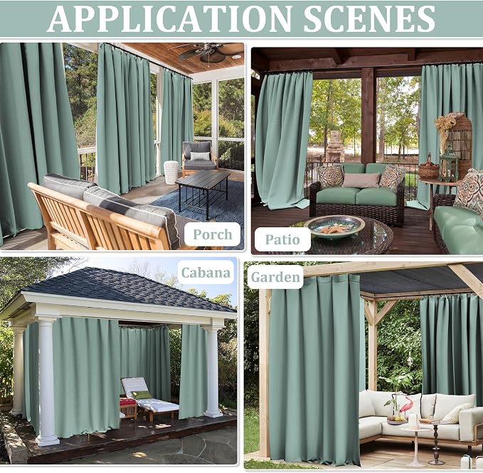 Gazebo Universal Replacement Privacy Curtain, 4-Panels Sidewall Curtains - Image 7