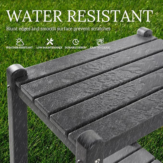 WestinTrends Malibu 36" Outdoor Adirondack HDPE 2-Tier Patio Side Table - Image 6