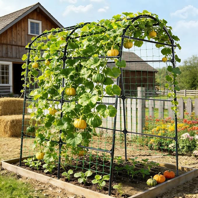 Garden Arch Tunnel Trellis for Climbing Plants Outdoor, 7 ft Tall Metal Walkway - Image 2