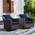 Joyside Swivel Patio Chairs Set of 2, Wicker Patio Furniture by Joyside