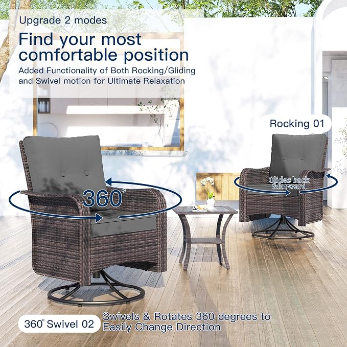 Kullavik 11 Pieces Outdoor Patio Furniture Set, PE Wicker Rattan Sectional Sofa - Image 5