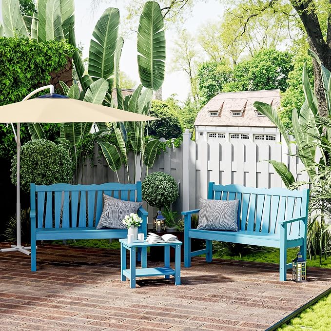 Outdoor Bench Weatherproof, 2-Person Garden Benches - Image 2