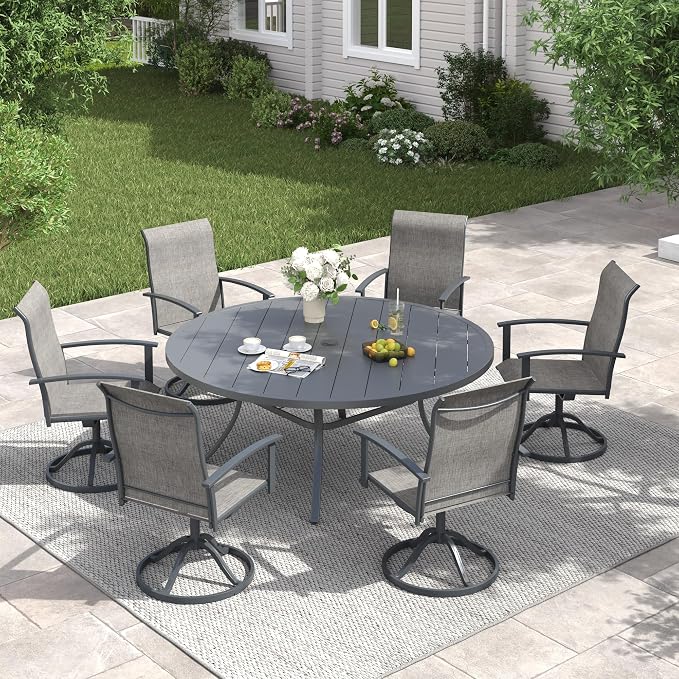 VICLLAX 63" Outdoor Round Patio Table - Image 2