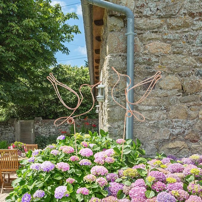Hummingbird Decor Garden Stakes Decorative Set of 2, Hummingbirds Metal Wire - Image 5