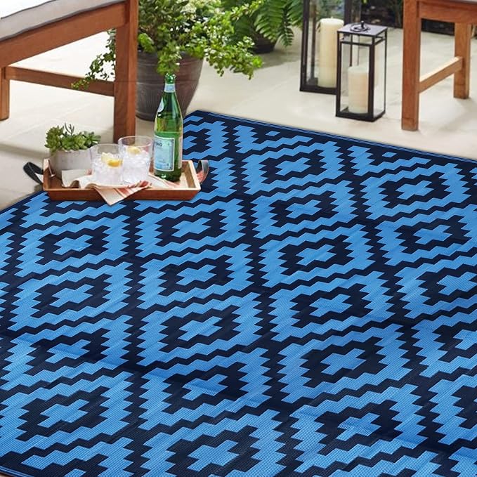 SAND MINE Waterproof Outdoor Rug 9x18 ft, Plastic Reversible Rug, Modern Area - Image 2