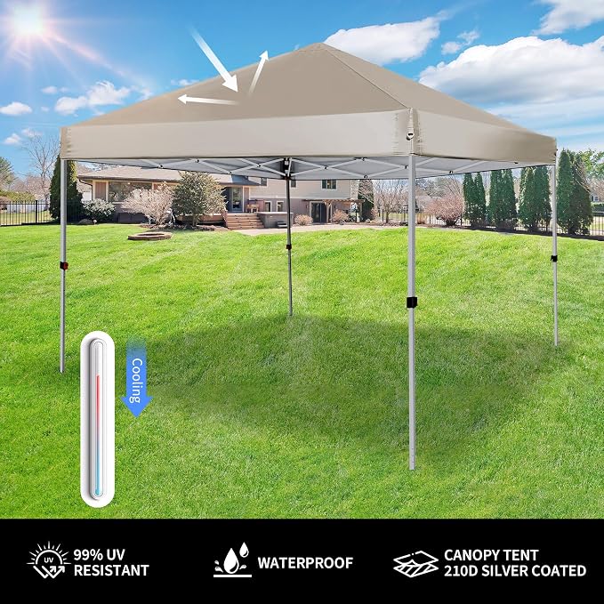 Canopy Tent 8X8 FT, Instant Pop Up Shelter w/Carry Bag, 4 Ropes, Adjustable - Image 5