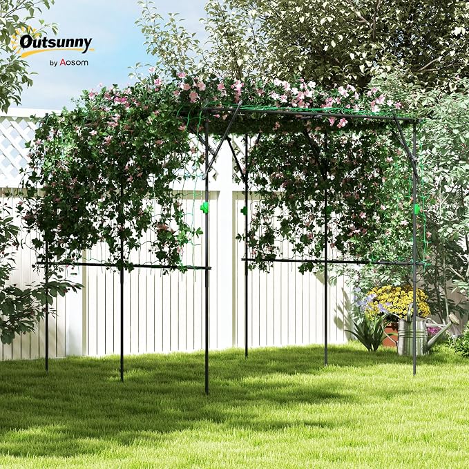 Outsunny Garden Arch Trellis, 7.3 FT Tall Plant Trellis Support, Outdoor - Image 2