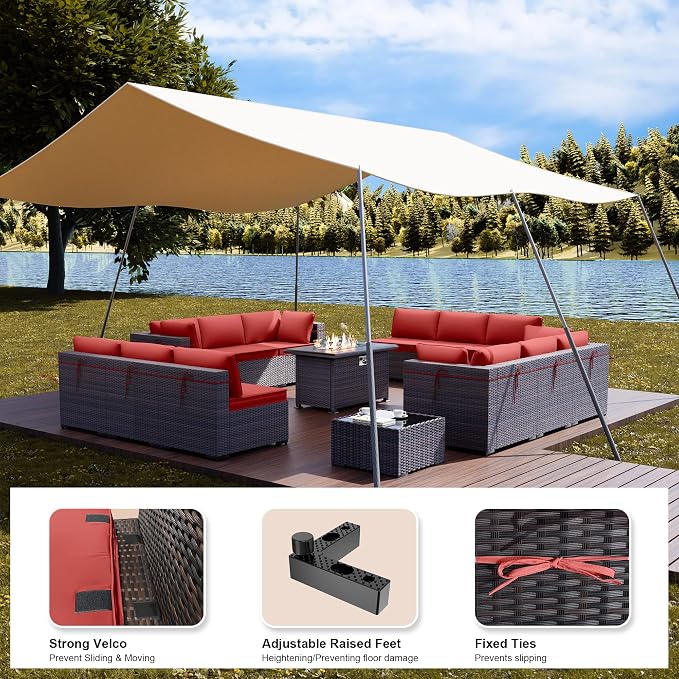 Kullavik 15 Pieces Outdoor Patio Furniture Set - Image 3