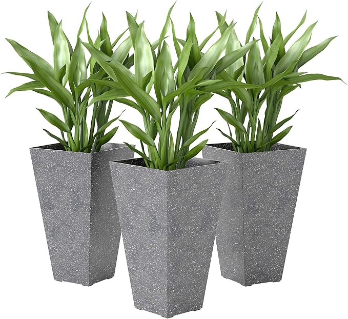 Outsunny 28 Inch Tall Planters for Outdoor Plants, Stackable Tapered Large by Outsunny