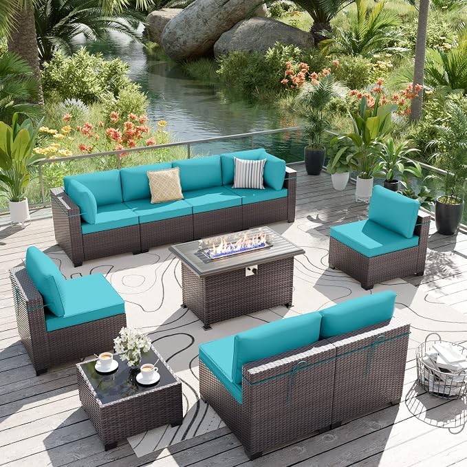 ALAULM 10 Pieces Outdoor Patio Furniture Set by ALAULM