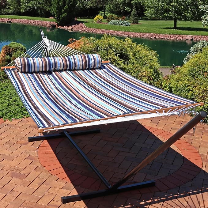 Sunnydaze Quilted Outdoor Hammock - Image 2