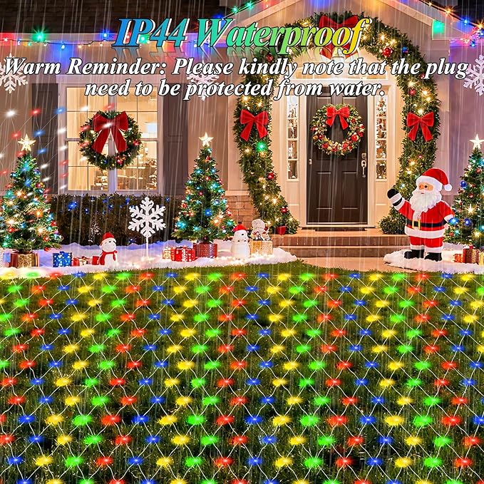 Lovelite 8ft x 8ft Net Lights, 180LED Gazebo Lights Outdoor 8 Modes Timer - Image 4