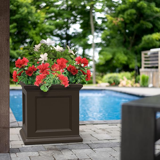 Mayne Fairfield 24-Inch Self Watering Square Planter Box, Weather-Resistant and - Image 8