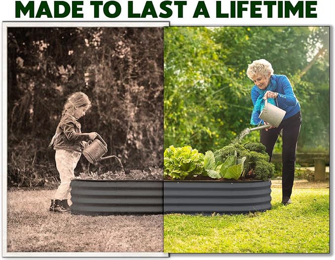 Plant & Plot Galvanized Raised Garden Beds Outdoor // 8×4×1 ft Planter Raised - Image 3