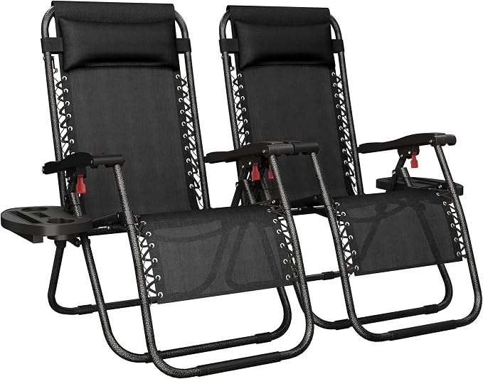 Yaheetech 26" Zero Gravity Recliners Outdoor Adjustable Folding Reclining by Yaheetech