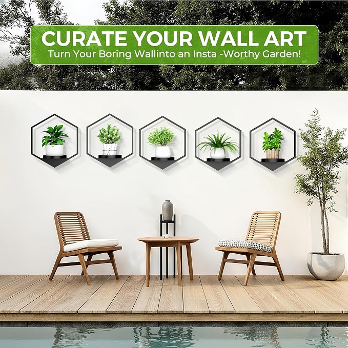 Wall Planters for Indoor Plants 5 Pack, Plant Frames Wall Decor Living Room - Image 4