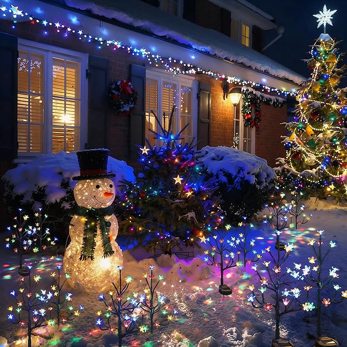 Solar Garden Lights Waterproof, Solar Lights Outdoor Decorative 8Pack, 160Led - Image 8