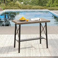 VICLLAX Patio Bar Table Rectangle Outdoor Counter Height Dining Table by HOME
