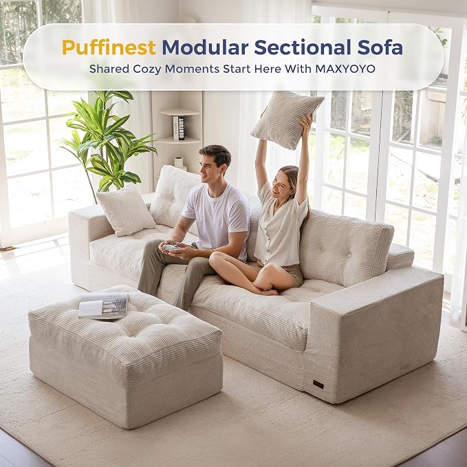 MAXYOYO 104" L Shaped Modular Sectional Sofa - Image 3
