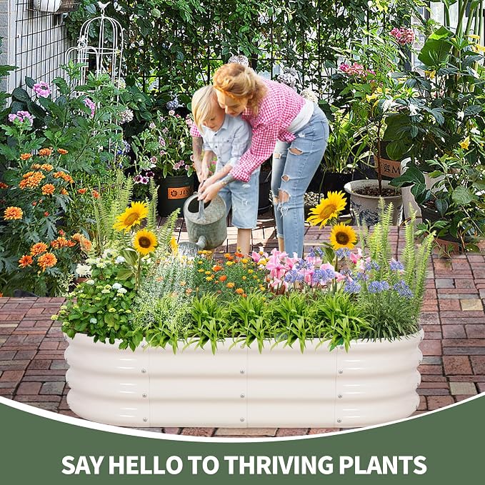 1MORE Galvanized Raised Garden Bed- Planter Garden Boxes Outdoor, Raised Beds - Image 4