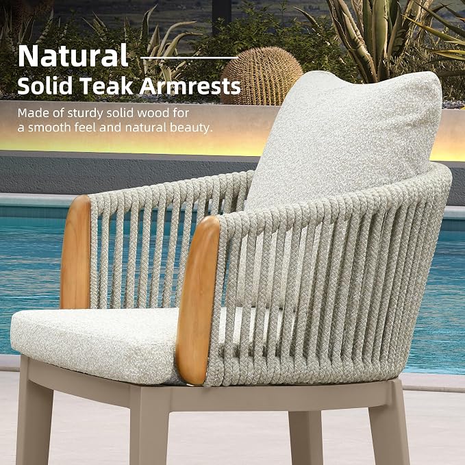 PURPLE LEAF Outdoor Counter Height Bar Stools Chair Set of 4, Modern - Image 5