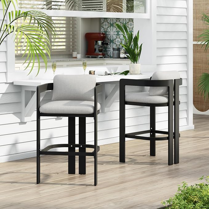 Christopher Knight Home Kimmy Outdoor Counter Height Bar Stools Set of 2 - Image 4