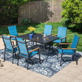 PHI VILLA 7 PCS Patio Dining Set, Metal Outdoor Furniture by PHIVILLAThepioneerofcomfortablehouseholdsupplies