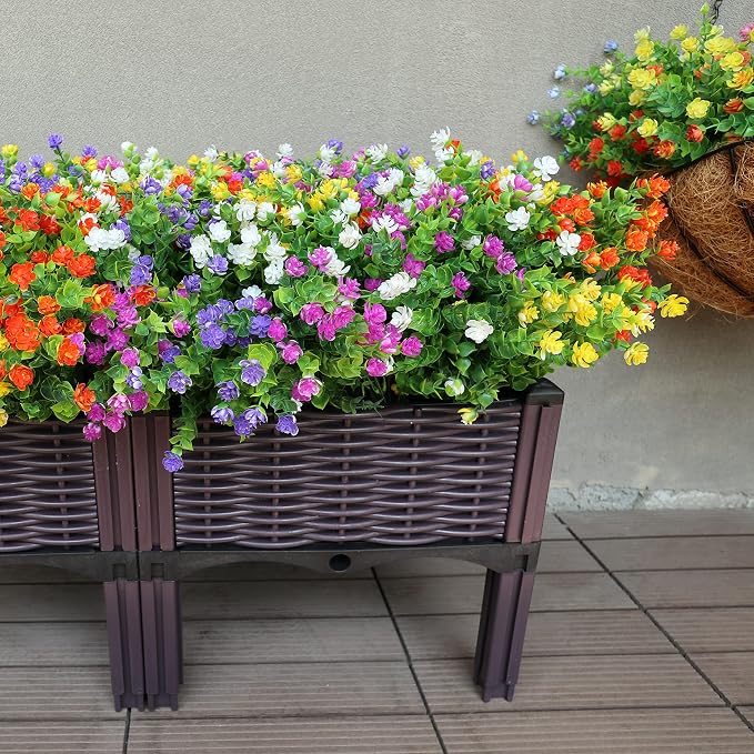 20 Bundles Artificial Flowers Outdoor Fake Plants, UV Resistant No Fade Faux - Image 3